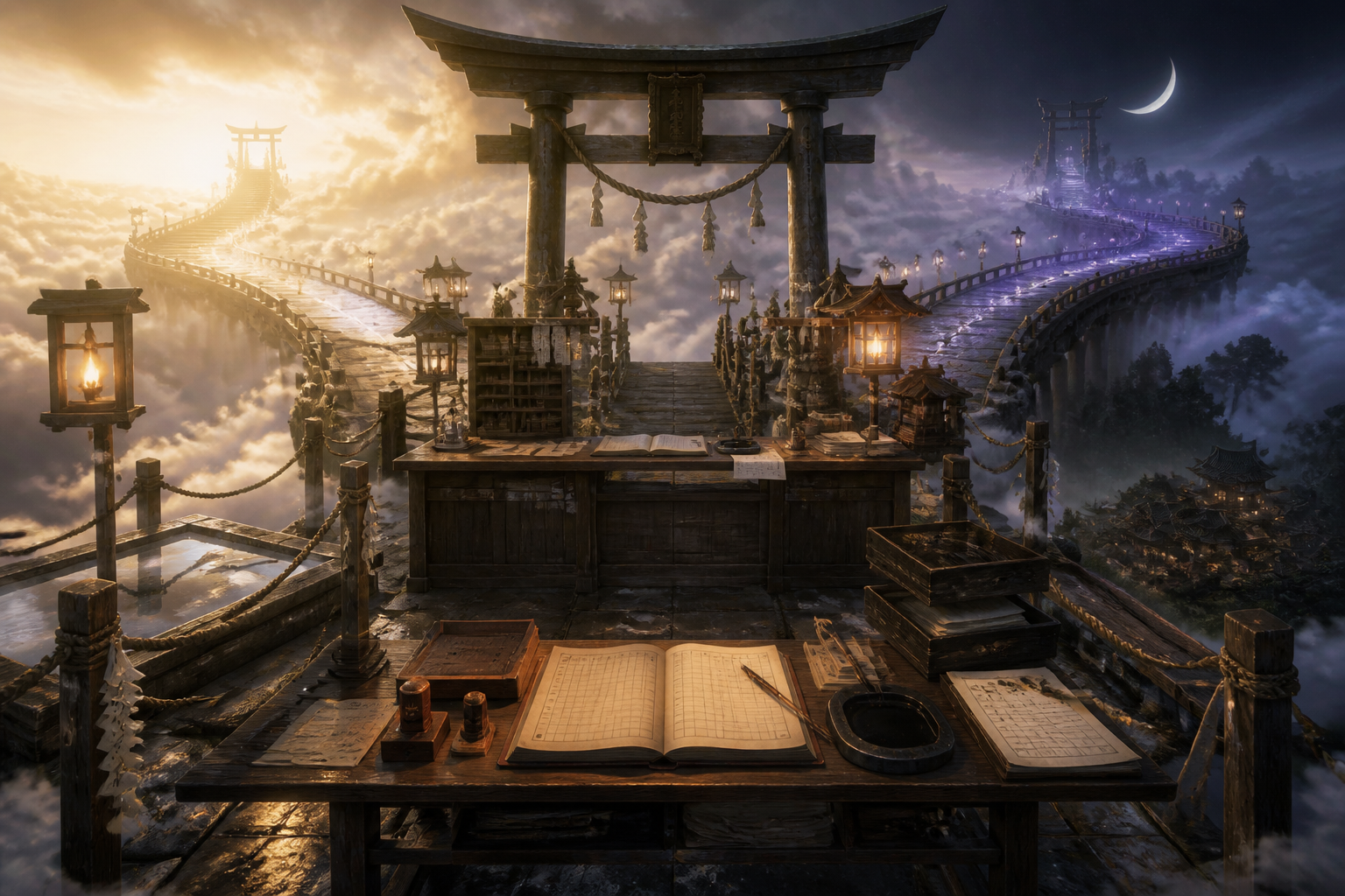 Kuni Border Watch — a mystical Japanese fantasy world at the border between day and night